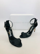 Load image into Gallery viewer, Manolo Blahnik Chaos 90 Black Leather Sandals Size 39 1/2