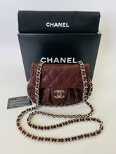 Load image into Gallery viewer, CHANEL Dark Brown Crumpled Lambskin Small Chain Around Flapbag