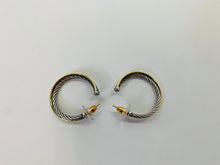 Load image into Gallery viewer, David Yurman Sterling Silver and Gold The Crossover Collection Hoop Earrings
