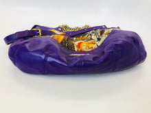 Load image into Gallery viewer, Versace Collaboration With Tim Roeloffs Purple Leather and Printed Fabric Kiss Bag