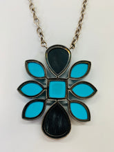 Load image into Gallery viewer, Rainey Elizabeth Sterling Silver, Turquoise, Black Onyx and Diamond Necklace