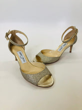 Load image into Gallery viewer, Jimmy Choo Gold Glitter Sandals Size 36