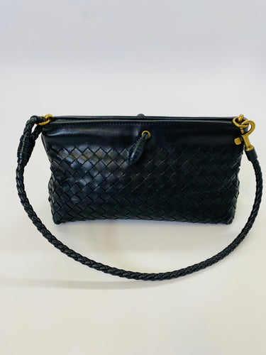 Bottega Veneta Black Intrecciato Leather Pouch