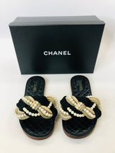 Load image into Gallery viewer, CHANEL Paris Cuba Cruise 2016/17 Runway Pearl and Rope Slides Size 38