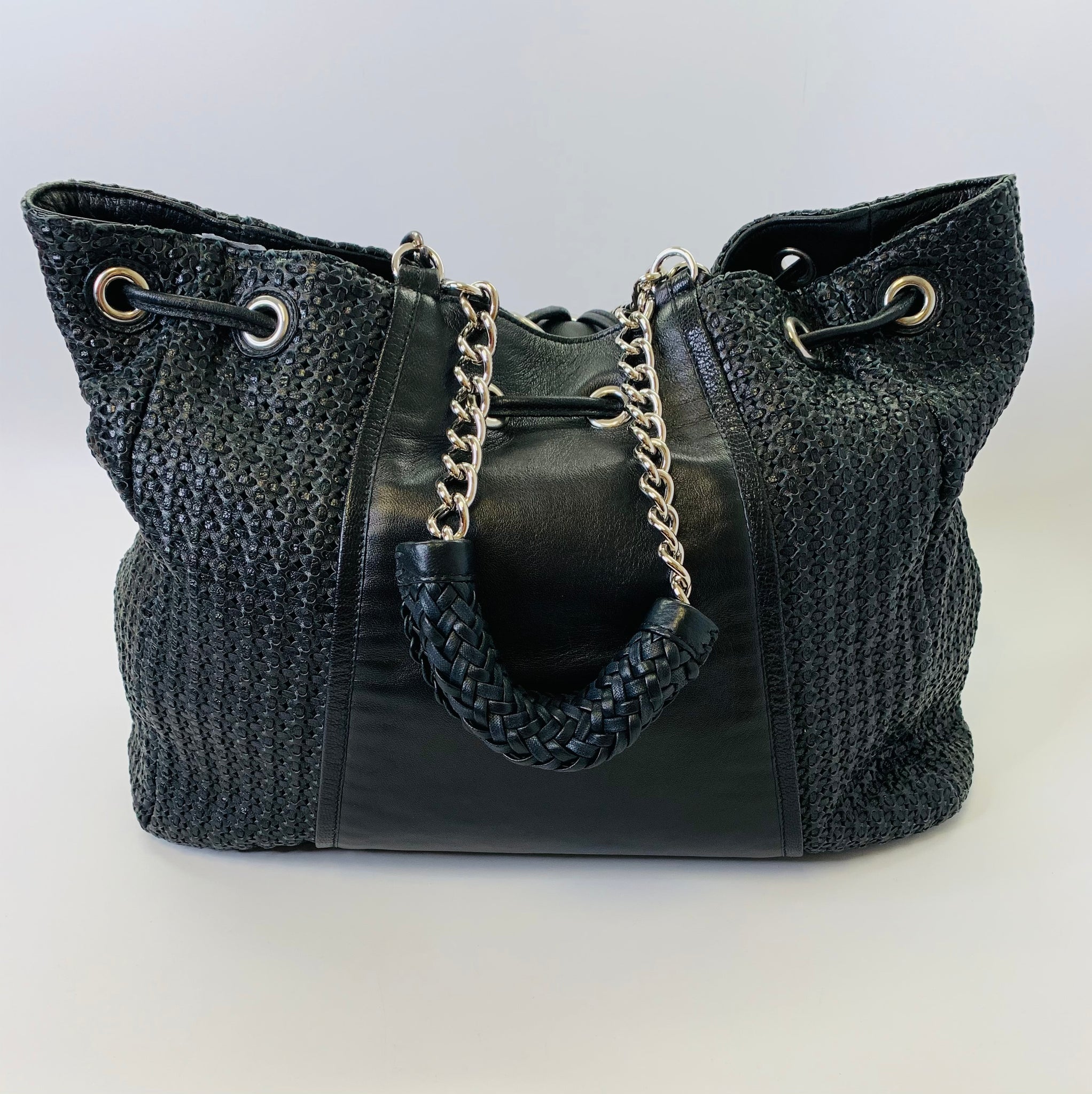 Zac Posen Black Leather Fringe Tote Bag – JDEX Styles