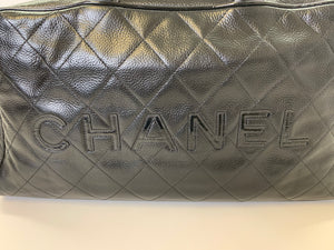 CHANEL Black Caviar Leather Bowler Bag