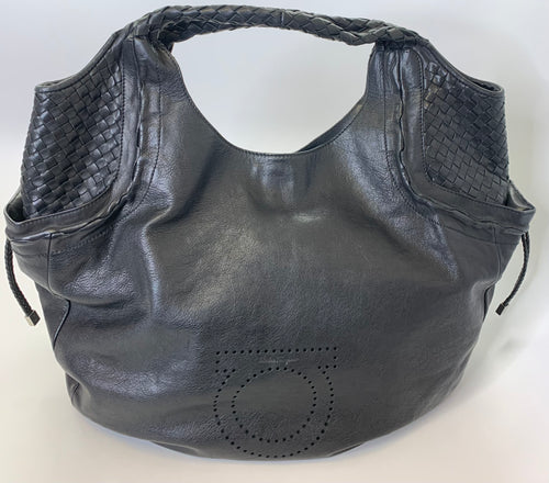 Salvatore Ferragamo Black Large Hobo Bag