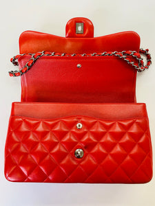 CHANEL Red Large Classic Double Flap Bag
