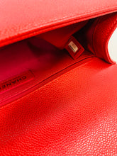 Load image into Gallery viewer, CHANEL Red Caviar Leather Medium Boy Bag