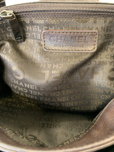 CHANEL Brown Lambskin Chain Around Hobo Bag