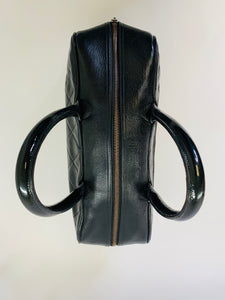 CHANEL Black Caviar Leather Bowler Bag