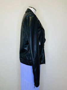 J Brand Black Leather Moto Jacket Size L