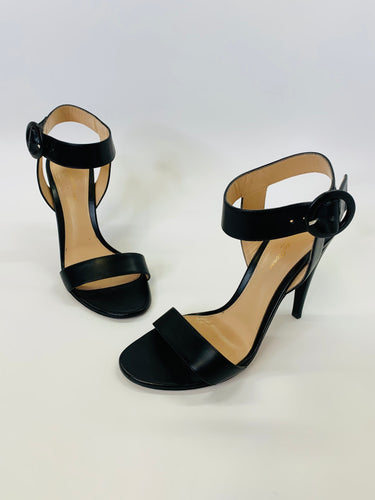 Gianvito Rossi Black Portofino 105 Strappy Sandals Size 38 1/2