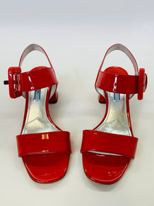 Prada Red Patent Leather Sandals Size 38