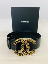 Load image into Gallery viewer, CHANEL 2022 Black CC Belt Size 80