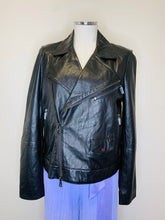 Load image into Gallery viewer, J Brand Black Leather Moto Jacket Size L