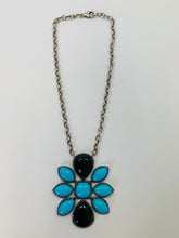 Load image into Gallery viewer, Rainey Elizabeth Sterling Silver, Turquoise, Black Onyx and Diamond Necklace