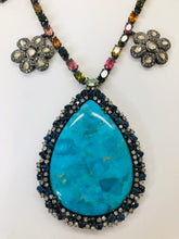 Load image into Gallery viewer, Rainey Elizabeth Sapphire, Diamond and Turquoise Necklace