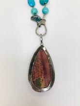 Load image into Gallery viewer, Rainey Elizabeth Blood Stone With Pave Diamonds Pendant