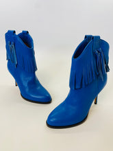 Load image into Gallery viewer, Valentino Garavani Blue Fringe Boots Size 37