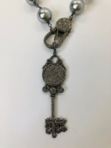 Rainey Elizabeth Large Diamond Key Pendant