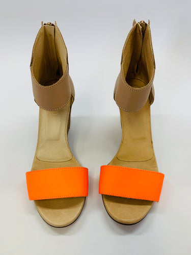 MM6 Madison Martin Margiela Nude and Neon Orange Wedges Size 36 1/2