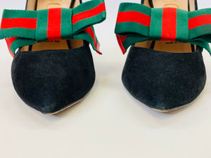 Gucci Black Web Bow Pumps Size 38