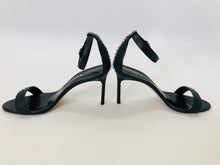 Load image into Gallery viewer, Manolo Blahnik Chaos 90 Black Leather Sandals Size 39 1/2
