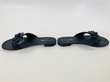 Load image into Gallery viewer, CHANEL Navy Blue Camellia Sandals Size 38C