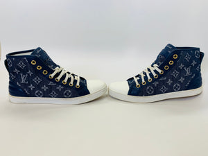 Louis Vuitton Monogram Denim and Leather Sneakers Size 40