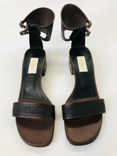 Load image into Gallery viewer, Valentino Garavani Chocolate Leather and Hammered Metal Sandals Size 38