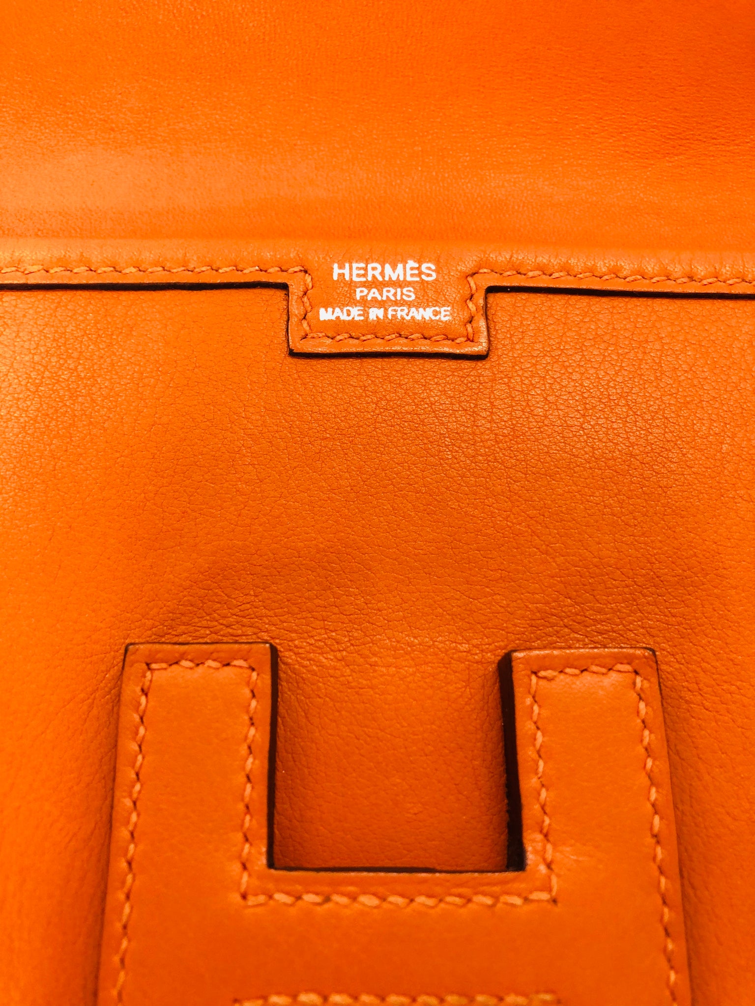 HERMES Jige Elan Clutch Bag 29cm, Etain, Swift Leather