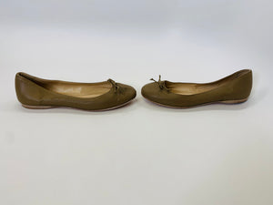 Fendi Taupe Ballerina Flats Size 39 1/2