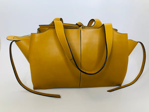 Celine Blonde Calfskin Medium Tri-Fold Bag