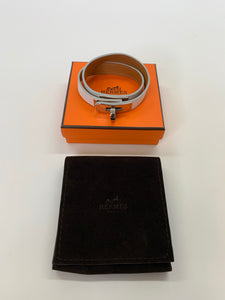Hermès Kelly Blanc Double Tour Bracelet Size T3