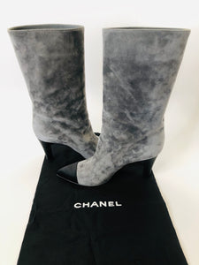 CHANEL Gabrielle Suede and Satin Boots Size 40