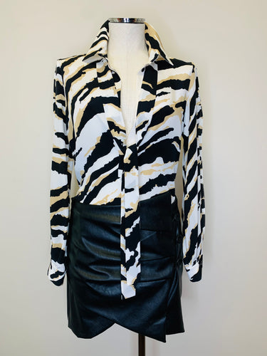 Nonchalant Label Krista Black Vegan Leather Skirt Size L