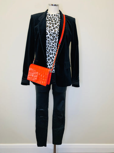 Frame Black Velvet Jacket Size 6