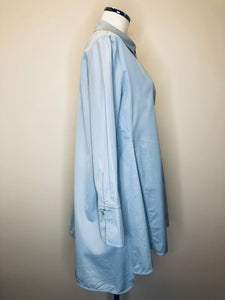 Hermès Bleu Gris Gusset Shirt Size 40