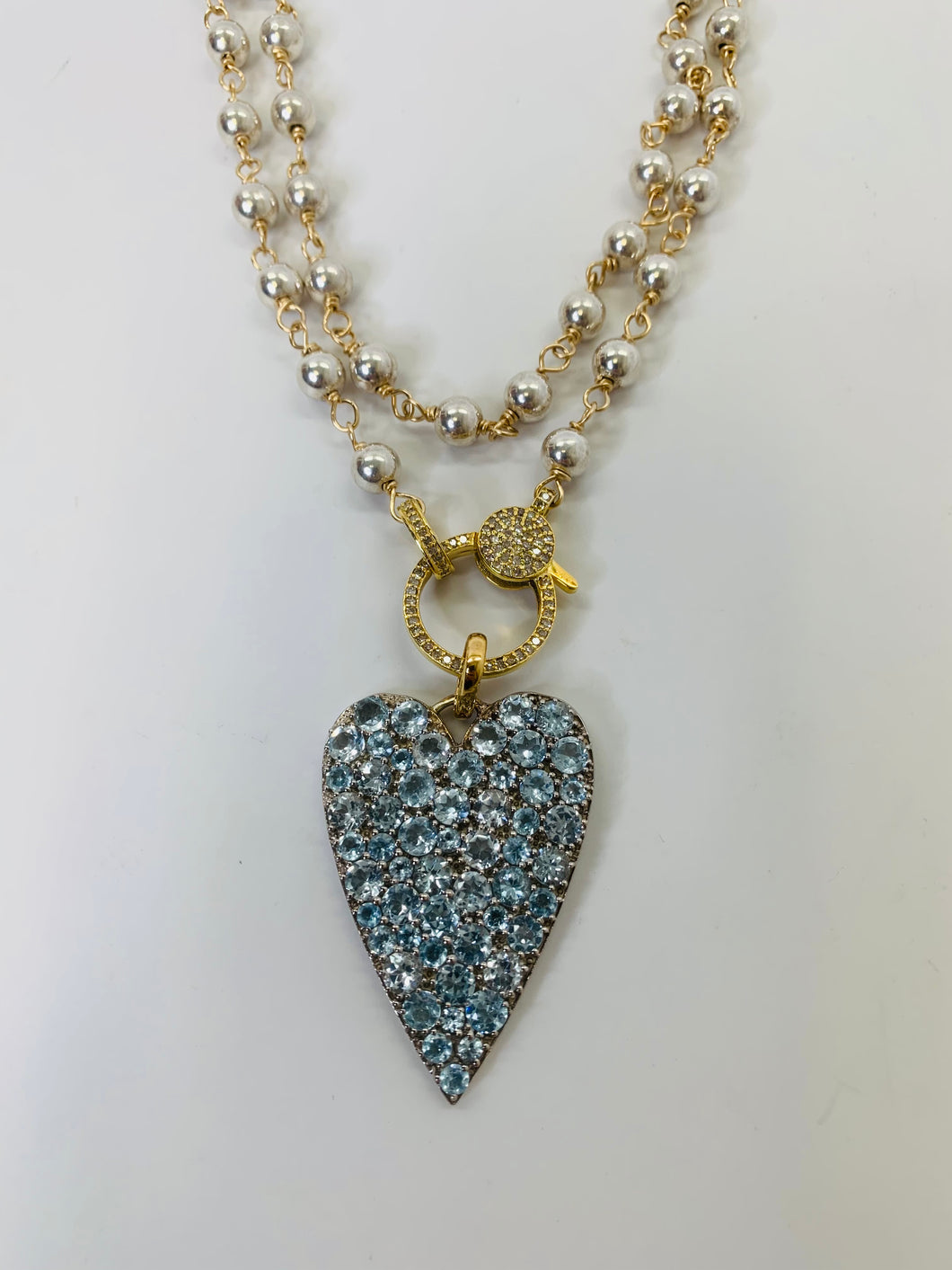 Rainey Elizabeth Heart Pendant and Bead Necklace