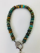 Load image into Gallery viewer, Rainey Elizabeth Vintage Turquoise and Rose Cut Diamond Necklace