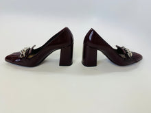 Load image into Gallery viewer, Prada Merlot Fringe and Chain Pumps Size 36 1/2