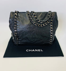 leather chain tote
