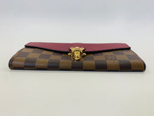 Louis Vuitton Raisin Leather Damier Canvas Clapton Flap Wallet