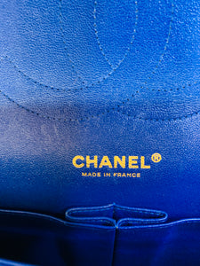 CHANEL Blue Large Classic Double Flap Bag
