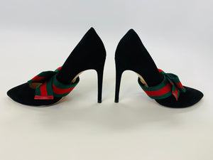 Gucci Black Web Bow Pumps Size 38