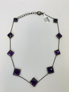 Rainey Elizabeth Amethyst and Diamond Choker Necklace