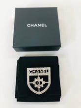 Load image into Gallery viewer, CHANEL Silver and Crystal CC Shield Brooch