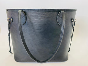 Louis Vuitton Black Epi Neverfull MM and Pouch