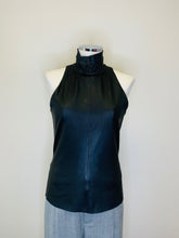 Load image into Gallery viewer, Helmut Lang Black Leather Mock Neck Top Size M